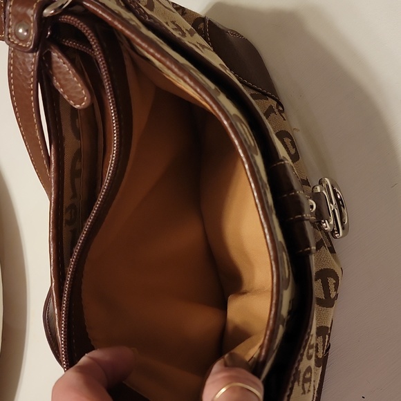 Vintage Etienne Aigner Logo Purse Shoulder Bag 5 Compartment 8x14 - Picture 4 of 9